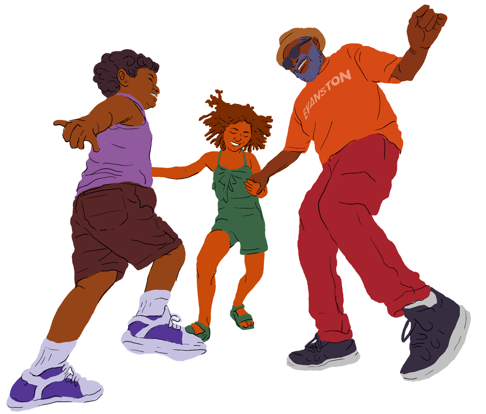 Three generations dancing together